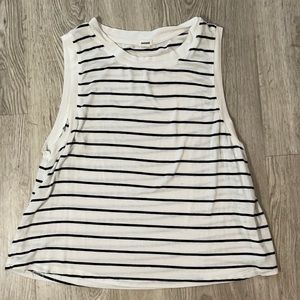 [GARAGE] soft striped muscle tee